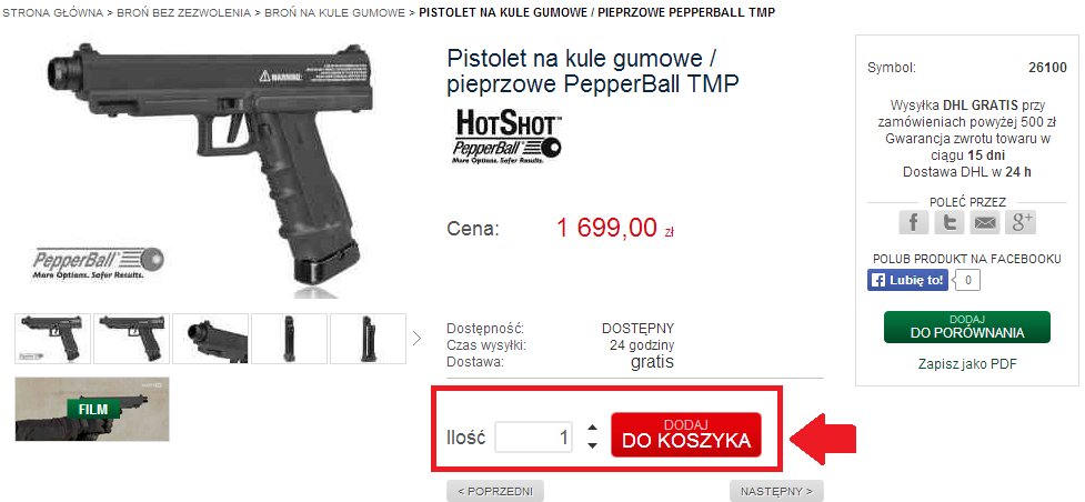 broń.pl - strona produktu
