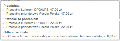 Dekoria.pl - warunki dostawy
