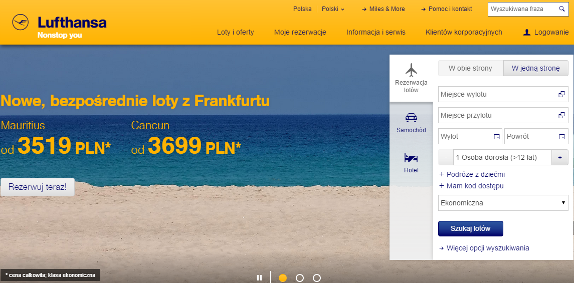 Lufthansa - strona główna