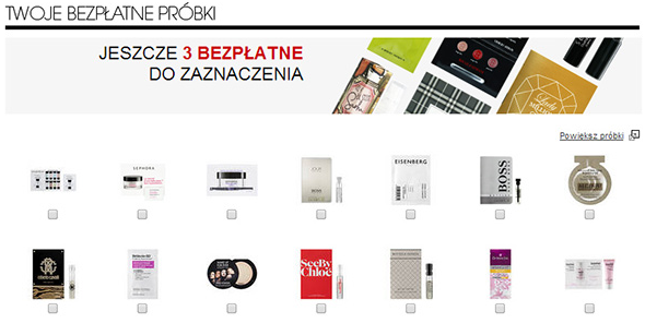 Sephora - bezpłatne próbki